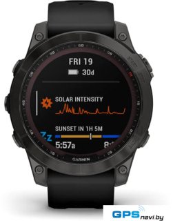 Умные часы Garmin Fenix 7 Sapphire Solar 47 мм (серый карбон/черный)