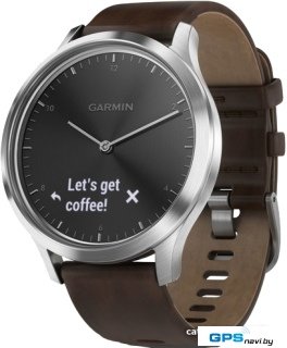 Гибридные умные часы Garmin Vivomove HR Premium L (серебристый/коричневый)