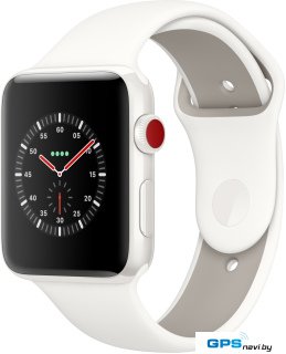 Умные часы Apple Watch Series 3 LTE 42 мм (белый керамический/белый)