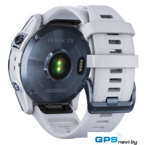 Умные часы Garmin Fenix 7X Sapphire Solar 51 мм (голубой минерал/белый камень)