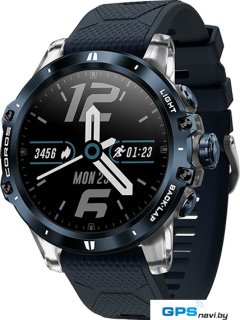 Умные часы Coros Vertix (серебристый/синий, силиконовый ремешок)