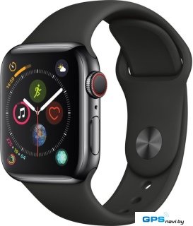 Умные часы Apple Watch Series 4 LTE 40 мм (сталь черный космос/черный)