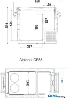 Компрессорный автохолодильник Alpicool CF55