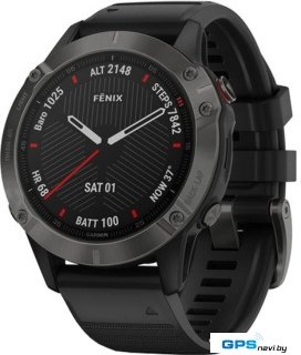 Умные часы Garmin Fenix 6 Sapphire (серый/черный)