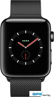 Умные часы Apple Watch Series 3 LTE 38 мм (сталь черный космос/миланский браслет)