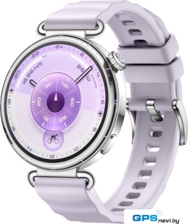 Умные часы Huawei Watch GT 6 41 мм (серебристый, с сиреневым силиконовым ремешком, международная версия)