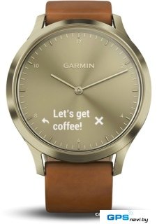 Гибридные умные часы Garmin Vivomove HR Premium S/M (золотистый/коричневый)