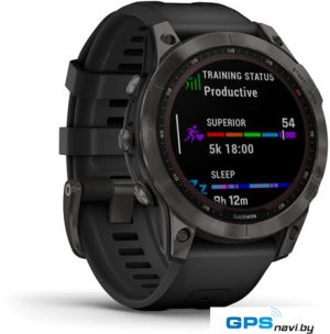 Умные часы Garmin Fenix 7 Sapphire Solar 47 мм (черный титан/черный)