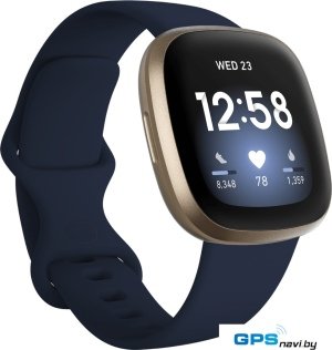 Умные часы Fitbit Versa 3 (золотистый/темно-синий)