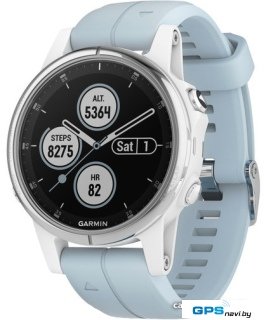 Умные часы Garmin Fenix 5S Plus (белый/голубой)