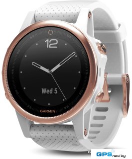 Умные часы Garmin Fenix 5S Sapphire 42mm (золотистый/белый) [010-01685-17]