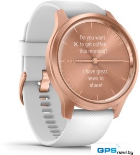 Гибридные умные часы Garmin Vivomove Style (розовое золото/белый)
