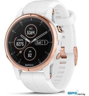 Умные часы Garmin Fenix 5S Plus Sapphire (розовое золото/белый)