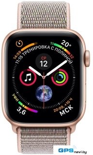 Умные часы Apple Watch Series 4 40 мм (алюминий золотистый/нейлон розовый песок)