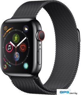 Умные часы Apple Watch Series 4 LTE 40 мм (сталь черный/миланский черный)