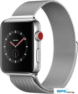 Умные часы Apple Watch Series 3 LTE 42 мм (сталь/миланский браслет)
