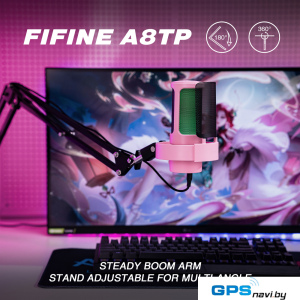 Проводной микрофон FIFINE A8T (розовый)