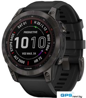 Умные часы Garmin Fenix 7 Sapphire Solar 47 мм (серый карбон/черный)