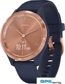 Гибридные умные часы Garmin Vivomove 3S (розовое золото/темно-синий)