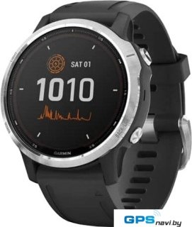Умные часы Garmin Fenix 6 Solar 42 мм (серебристый/черный)