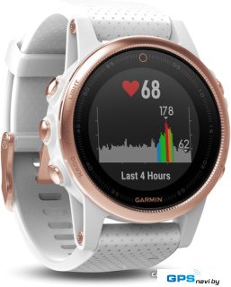 Умные часы Garmin Fenix 5S Sapphire 42mm (золотистый/белый) [010-01685-17]
