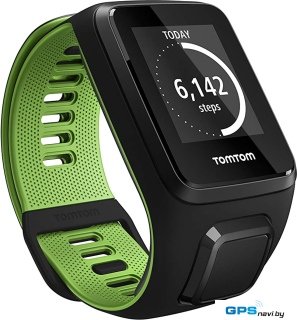 Умные часы TomTom Runner 3 Cardio + Music S (черный/зеленый)