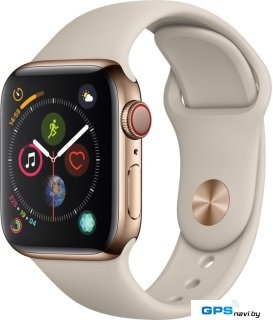 Умные часы Apple Watch Series 4 LTE 40 мм (сталь золотистый/бежевый)